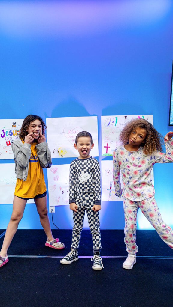 A group of kids having fun