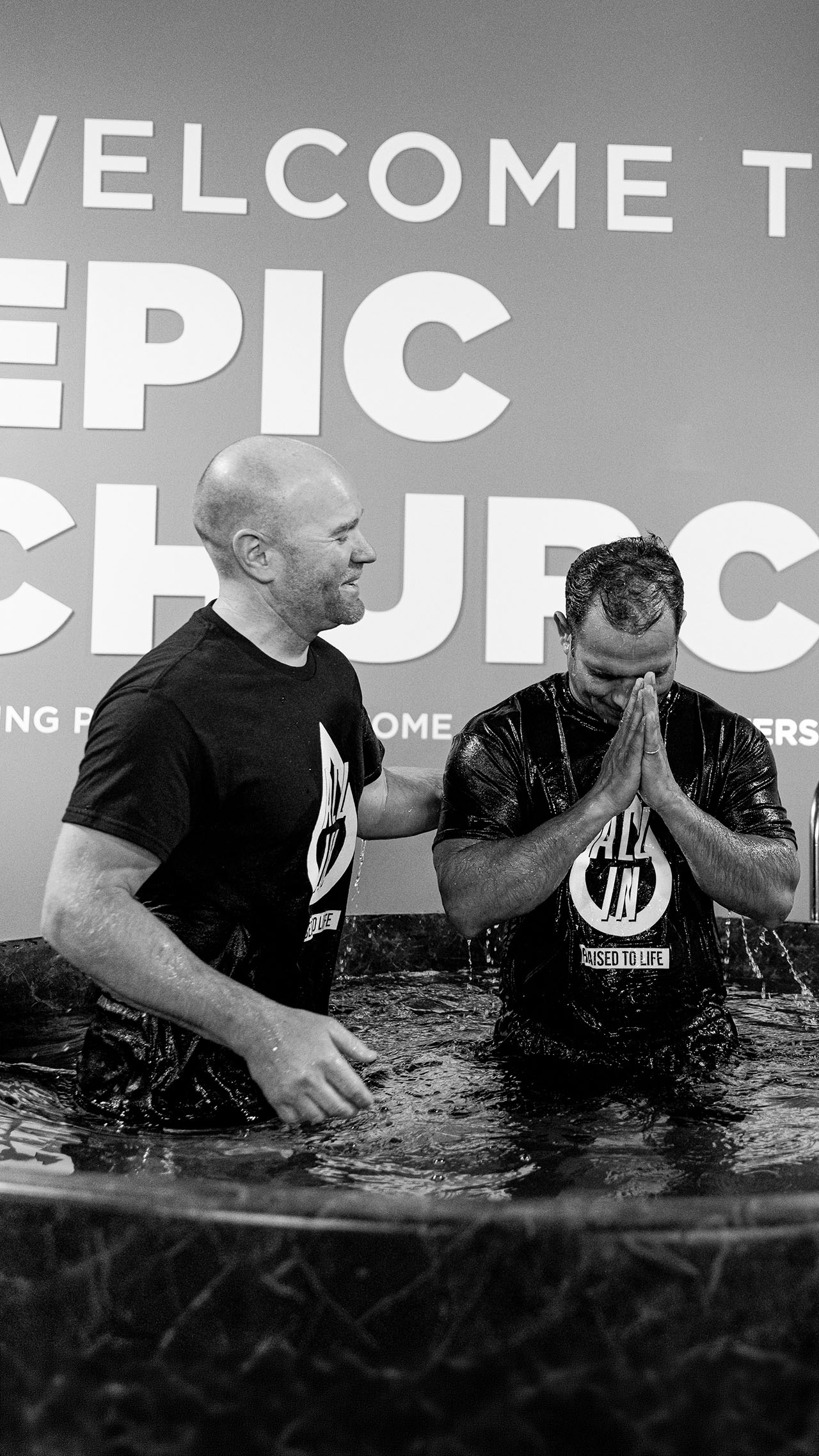 Person getting baptized at Epic Church